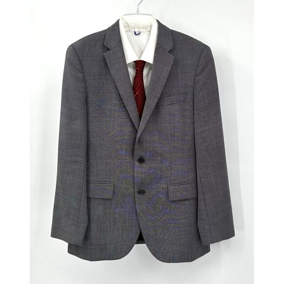 HUGO BOSS jacket blazer sport coat nailhead two button wool black gray 38S - Picture 1 of 7